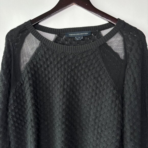 French Connection Women's Wool Blend Mesh Long Sleeve Sweater Size Small - Picture 2 of 7